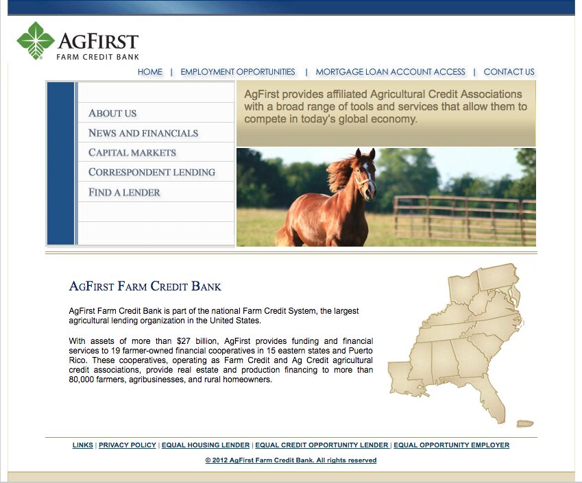 agfirst-old-website Preview of the old AgFirst website